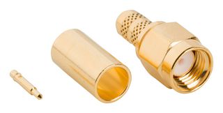 AMPHENOL RF 901-30001 RF / Coaxial Connector, PFAS-free, SMA Coaxial, Straight Plug, Crimp, 50 ohm, DACAR 037, Brass