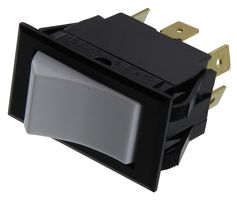 CARLING TECHNOLOGIES TIGM51-6S-WH-NBL Rocker Switch, On-Off-On, DPDT, Non Illuminated, Panel Mount, White, TIG Series