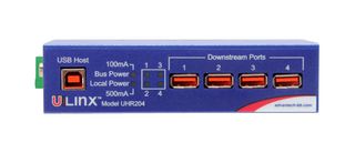 ADVANTECH BB-UHR204 USB Hub, 4 Port, Industrial, Non-Isolated, 203 mm x 121 mm x 34.9 mm