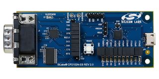 SILICON LABS CP2102N-EK Evaluation Board, CP2102, USB to UART, RS232 Serial Cable, USB Cable, DVD, Quick Start Guide