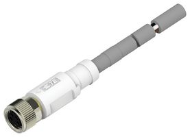 TE CONNECTIVITY T4061320004-004 Sensor Cable, IP67, Shielded, M8 Receptacle, Free End, 4 Positions, 3 m, 9.8 ft, T40 Series