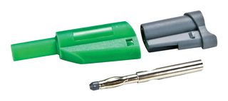 CAL TEST ELECTRONICS CT2631-5 Banana Test Connector, Plug, Cable Mount, 36 A, 1 kV, Nickel Plated Contacts, Green