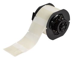 BRADY B33-26-417 Label, Thermal Transfer Printable, 57.15 mm, 63.5 mm, Vinyl, Clear, White