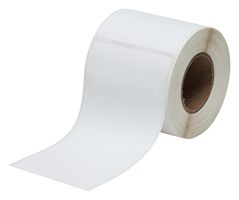 BRADY J20-25-2475 Label, Inkjet Printable, 152.4 mm, 101.6 mm, Polyester, White