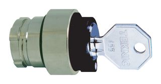 ALTECH 2AK2-02 Switch Actuator, Black, Maintained, Left, Altech 22mm Non Illuminated Key Selector Switches