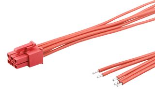 MOLEX 226245-1063 Cable Assembly, Mini-Fit Versa Receptacle to Free End, 6 Positions, 4.2 mm, 2 Row, 300 mm, 11.8 "