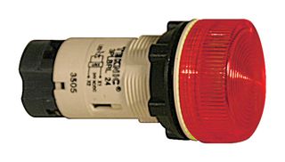 ALTECH 3PLBR4L-024 LED Panel Mount Indicator, Screw Connection, Red, 24 V, 22 mm, 20 mA, 100 mcd, IP65