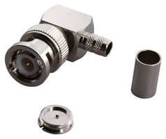 AMPHENOL RF 31-6005-RFX RF / Coaxial Connector, BNC Coaxial, Right Angle Plug, Crimp, 50 ohm, RG8/X, LMR-240, Brass