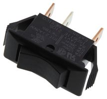 EATON 1506-11E Rocker Switch, (On)-Off-(On), SPDT, Non Illuminated, Panel Mount, Black, 1500 Series