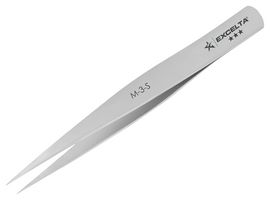EXCELTA M-3-S Tweezer, Miniature, Precision, Straight, Pointed, Stainless Steel, 3.125 "