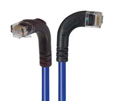 L-COM TRD695RA10BL-1 Ethernet Cable, Cat6, 90° RJ45 Plug to 90° RJ45 Plug, UTP (Unshielded Twisted Pair), Blue