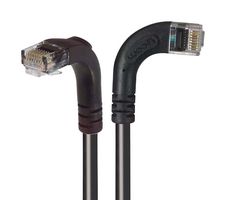 L-COM TRD695RA10BLK-3 Ethernet Cable, Cat6, 90° RJ45 Plug to 90° RJ45 Plug, UTP (Unshielded Twisted Pair), Black