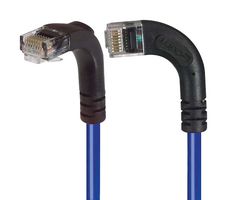 L-COM TRD695RA11BL-1 Ethernet Cable, Cat6, 90° RJ45 Plug to 90° RJ45 Plug, UTP (Unshielded Twisted Pair), Blue