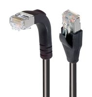 L-COM TRD815SRA1BLK-3 Cable Ethernet, Cat 5e, RJ45 90° Macho a RJ45 Macho, FTP (par trenzado laminado), Negro, 914.4 mm