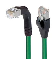 L-COM TRD815SRA1GR-1 Ethernet Cable, Cat5e, 90° RJ45 Plug to RJ45 Plug, FTP (Foiled Twisted Pair), Green, 304.8 mm