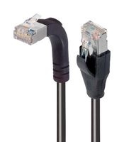 L-COM TRD815SRA2BLK-1 Cable Ethernet, Cat 5e, RJ45 90° Macho a RJ45 Macho, FTP (par trenzado laminado), Negro, 304.8 mm