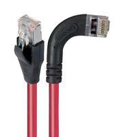 L-COM TRD815SRA7RD-1 Ethernet Cable, Cat5e, 90° RJ45 Plug to RJ45 Plug, FTP (Foiled Twisted Pair), Red, 304.8 mm, 1 ft
