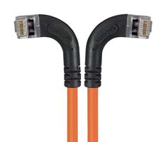 L-COM TRD815SRA8OR-3 Ethernet Cable, Cat5e, 90° RJ45 Plug to 90° RJ45 Plug, FTP (Foiled Twisted Pair), Orange