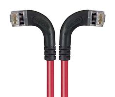 L-COM TRD815SRA8RD-3 Ethernet Cable, Cat5e, 90° RJ45 Plug to 90° RJ45 Plug, FTP (Foiled Twisted Pair), Red, 914.4 mm