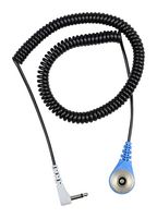 DESCO 19906 ESD Grounding Cord, Dual Wire, Coil, Black, Snap, 6 ft Lead, Magsnap 360 Series