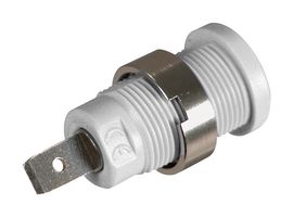 CAL TEST ELECTRONICS CT2910-9 Banana Test Connector, Jack, Panel Mount, 36 A, 1 kV, Nickel Plated Contacts, White