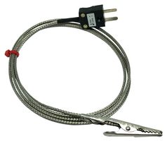 LABFACILITY XF-1581-FAR Termopar, Clip de Cocodrilo 14, J, Glass Fiber, Stainless Steel, 9.8 ft, 3 m