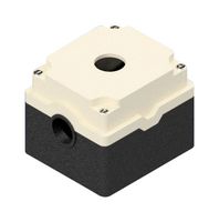 ALTECH 7010A13 Control Station Enclosure, 2x1/2"-14NPT, Aluminum, 1 Holes, 22 mm, Black, Pebble Gray, 72 mm, 90 mm