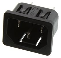 SCHURTER 6100.4312 IEC Power Connector, C14 Inlet, Snap-in Mounting, 1.2mm Panel Thickness, 6.3mm QC, IEC C14 Inlet