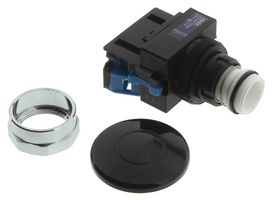 IDEC ABW410-B Industrial Pushbutton Switch, TW Series, 22.3 mm, SPST-NO, Momentary, Mushroom, Black