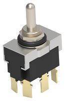 ALCOSWITCH - TE CONNECTIVITY 1-6437630-1 Toggle Switch, (On)-Off-(On), DPDT, Non Illuminated, AW Series, Panel Mount, 20 A