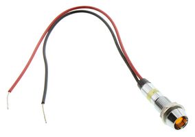 DIALIGHT 677-2315-333F LED Panel Mount Indicator, 100K Hours, Orange, 12 VDC, 7.2 mm, 20 mA, 600 mcd, IP66, NEMA 4X