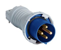 AMPHENOL SINE/TUCHEL 2CMA100364R1000 Power Entry Connector, 60 A, 250 V, Cable Mount, Plug, 3P4W, Blue