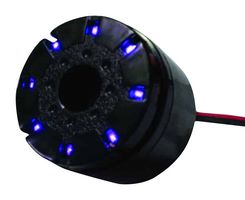 MALLORY PS-551DBQ Transducer, Blue LED, Slow Pulse, 105 dB, 2.8 kHz, Panel Mount, Internal