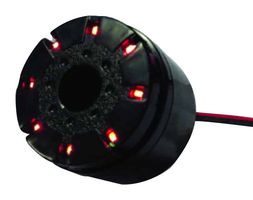 MALLORY PS-551DRQ Transducer, Red LED, Slow Pulse, 105 dB, 2.8 kHz, Panel Mount, Internal