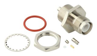 AMPHENOL RF 031-7010 RF / Coaxial Connector, TNC RP Coaxial, Straight Bulkhead Jack, Solder, Crimp, 50 ohm