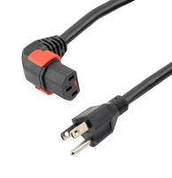 L-COM C13LPDN515P-15-10F Mains Power Cord, NEMA 5-15P to IEC 320 C13, 3.05 m, 15 A, 125 V, Black