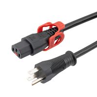 L-COM C13LPHGN515-15-10F Cable de Alimentación, NEMA 5-15P a IEC 320 C13, 3.05 m, 15 A, 125 V, Negro