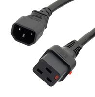 L-COM C19LC14-15-10F Cable de Alimentación, IEC 320 C14 a IEC 320 C19, 3.05 m, 15 A, 250 V, Negro