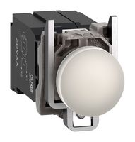 SCHNEIDER ELECTRIC XB4BV5B1 LED Panel Mount Indicator, Round, Screw Clamp Terminals, White, 400 VAC, 22.5 mm