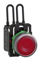 SCHNEIDER ELECTRIC XB5AW24G5 LED Panel Mount Indicator, Round, Push-to-Test, Screw Clamp, Red, 120 VAC, 22.5 mm, 14 mA