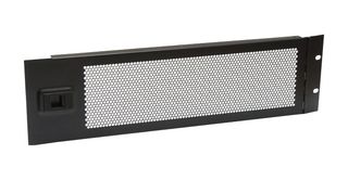PENN ELCOM R1372/3UVK Rack Panel, Hinged Vented, 1/8" Rack Rail, Black, 3U, 19" W x 5.22" H, R1372 Series
