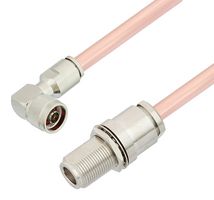 FAIRVIEW MICROWAVE FMCA3111-48 RF / Coaxial Cable Assembly, 4 ft, 1.21 m, 0.25" Semi Rigid, RG401, N Type Right Angle Plug