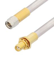 FAIRVIEW MICROWAVE FMCA3134-48 SMA MALE TO SMA FEMALE BULKHEAD CABLE TINNED ALUMINUM RG401 TYPE .250 COAX IN 48 INCH