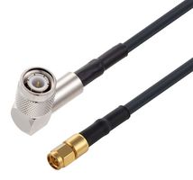 FAIRVIEW MICROWAVE FMCA3186-24 RF / Coaxial Cable Assembly, Low Loss, 24 ", 610 mm, LMR-200, TNC Right Angle Plug, SMA Plug