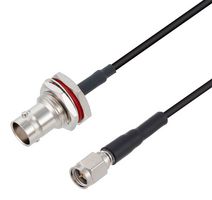 FAIRVIEW MICROWAVE FMCA3244-24 RF / Coaxial Cable Assembly, Low Loss, 24 ", 610 mm, LMR-100A-PVC, BNC Bulkhead Jack, SMA Plug
