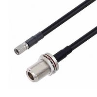 FAIRVIEW MICROWAVE FMCA3304-60 LOW LOSS N FEMALE BULKHEAD TO RP SMA PLUG CABLE TCOM-240 COAX IN 60 INCH WITH TIMES MICROWAVE COMPONENTS