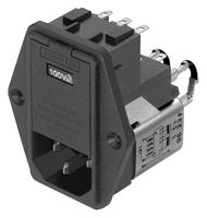 TE CONNECTIVITY - SCHAFFNER FN379B-6-22 Filtered IEC Power Entry Module, IEC C14, Medical, 6 A, 250 VAC, 2-Pole Fuse Holder