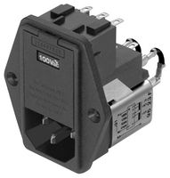 SCHAFFNER - TE CONNECTIVITY FN379B-2-22 Filtered IEC Power Entry Module, IEC C14, Medical, 2 A, 250 VAC, 2-Pole Fuse Holder