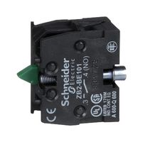 SCHNEIDER ELECTRIC ZB2BE101 Contact Block, 10 A, 600 V, 1 Pole, Screw, SPST-NO