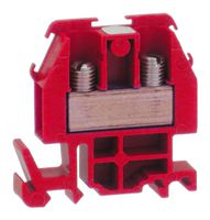 SQUARE D BY SCHNEIDER ELECTRIC 9080GRR6 DIN Rail Mount Terminal Block, Red, 2 Positions, 22 AWG, 8 AWG, Screw, 60 A